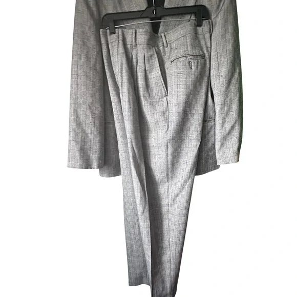 City Streets Men's Gray Double Breasted Blazer Suit‎ Size W34 Polyester Rayon